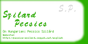 szilard pecsics business card